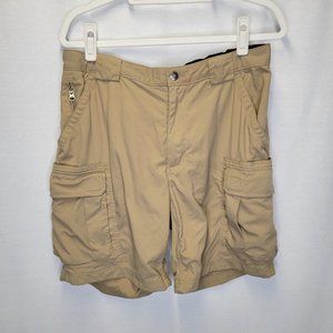 Duluth Trading Co Men's Large Cargo Shorts Tan Khaki Nylon